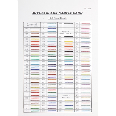 15-CARD-1:  15/0 Miyuki Seed Beads Sample Cards (SP-112/1-3) (15/0) 