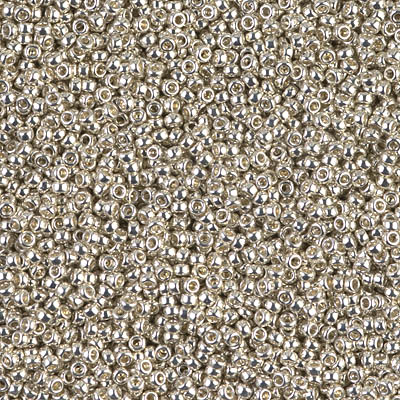 15-1051:  15/0 Galvanized Silver  Miyuki Seed Bead 