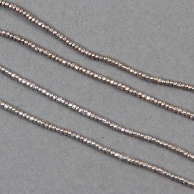 AFR-001:  1x1.5mm Antique Silver Color Ethiopian Heishi 30-inch strand (approx 750 pcs) 