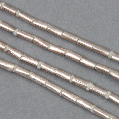 AFR-009:  3 x 7mm German Silver Tubes Ethiopian 28-inch strand (approx 95 pcs) 