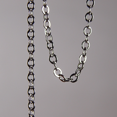 CH0003-GM: 5x4.5mm Flat Cable Chain - Gunmetal (5ft)    