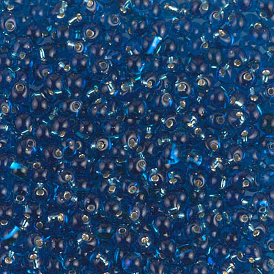 DP28-25:  Miyuki 2.8mm Drop Bead Silverlined Capri Blue 