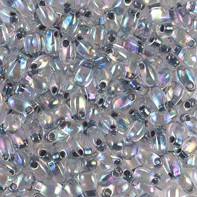 LDP-283:  Miyuki 3x5.5mm Long Drop Bead Noir Lined Crystal AB 
