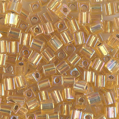 SB-1003:  Miyuki 4mm Square Bead Silverlined Gold AB 
