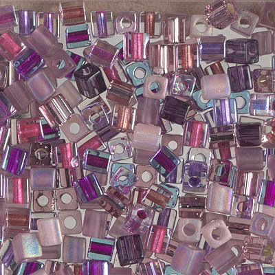 SB-MIX-21:  4x4 Square Bead Mix - Passionflower (includes some SB3s) 