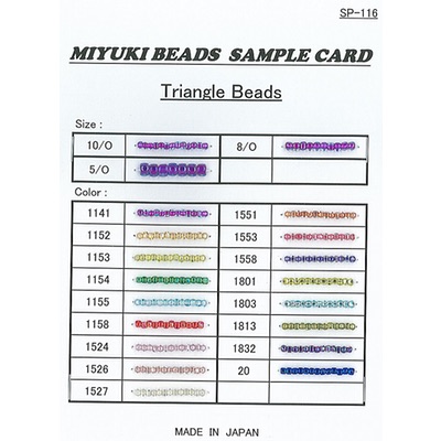 TR-CARD-2:  Triangle Bead Sample Card (SP-116) (TR10, TR8, TR5) 